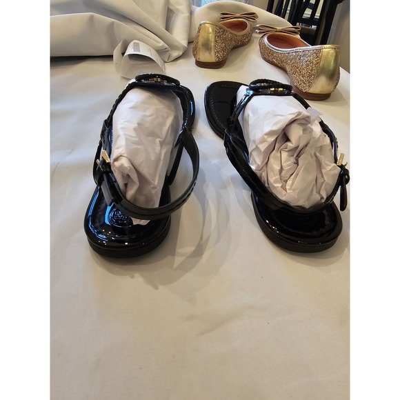 TORY BURCH Dillan Sandal in Black Patent Leather SZ 8.5 - Picture 4 of 8